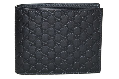 Gucci Mens Microguccissima GG Black Leather Bifold 